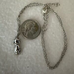 Dachshund Pendant on a Chain, Silver Tone 18"